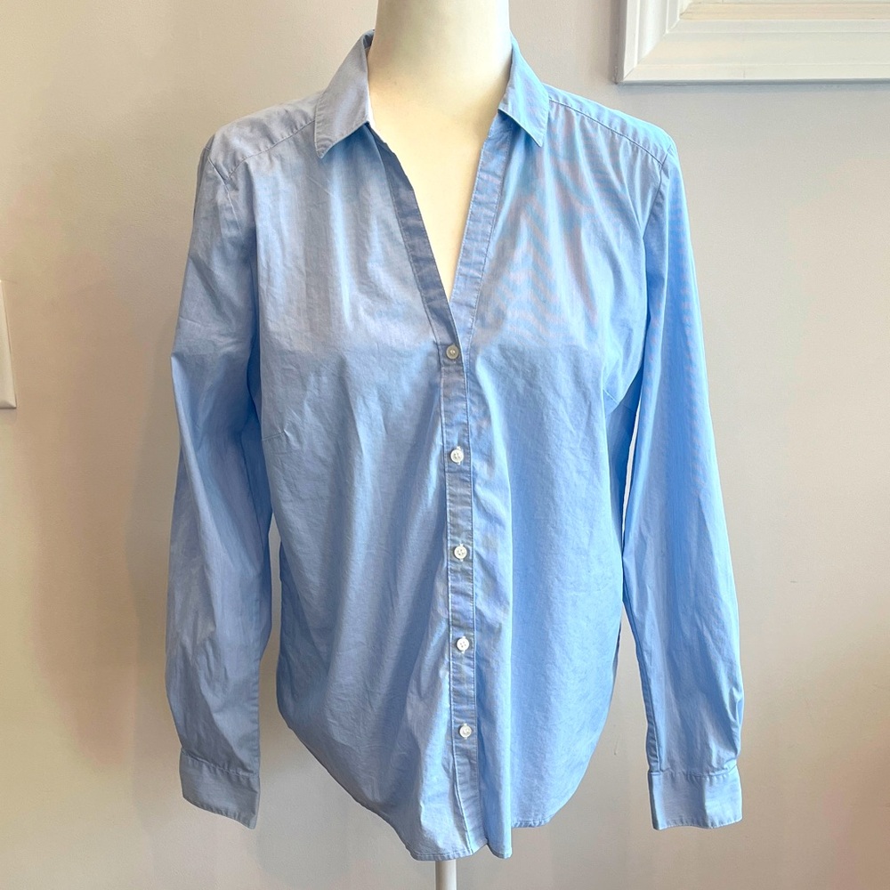H&M Sky Blue Collared Button Down Shirt Size 12